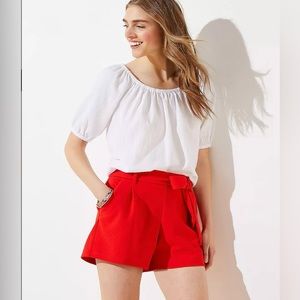 NWT Loft tie-waist stretch pull on shorts. Size XS